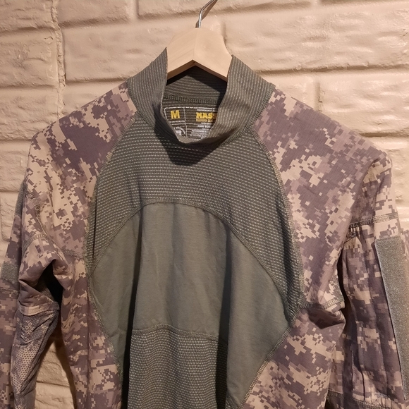 Massif Army Combat Shirt Mens Medium Digital‎ Camo Military Tactical Long Sleeve - Picture 3 of 10